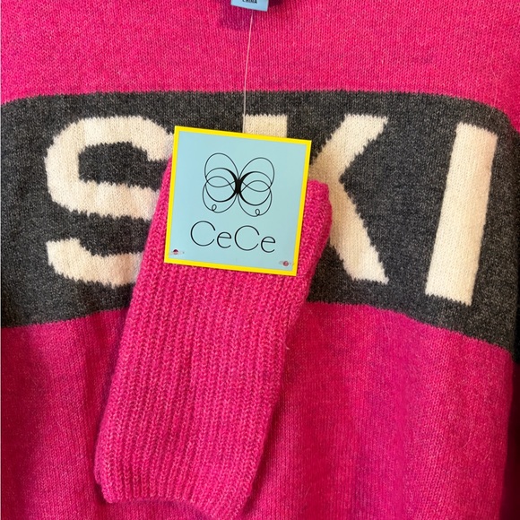 CeCe Pink and Gray SKI Sweater - Picture 3 of 5